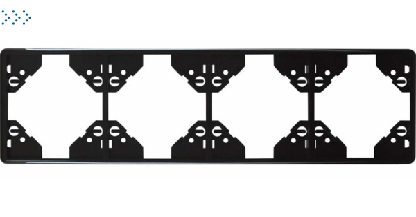 Вертикальная 4-ная  рамка, чёрная (50942 TPT) Вертикальная 4-ная  рамка, чёрная (50942 TPT)